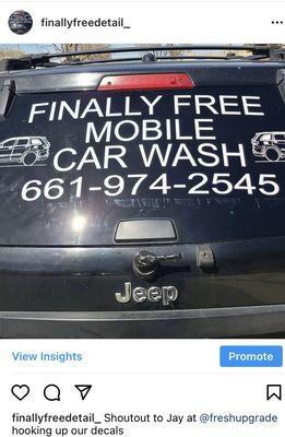 Finally free mobile car wash