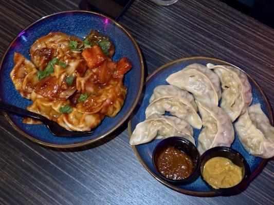 Chili Momo and Vegetable Momos