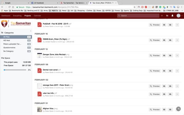 Tax S. said They need my 2017 W2 form and other income etc. on March 22nd 2018 ..... I uploaded in 2 f***ing months ago
