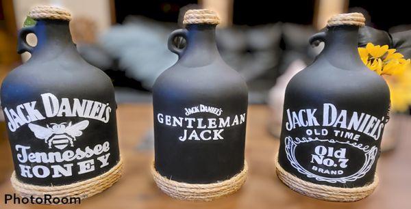 1 gallon painted glass jugs