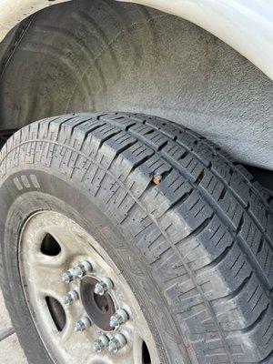 The tire that had a nail/fixed