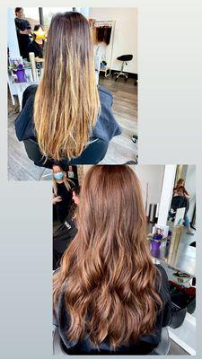 Hair color & cut by Diana