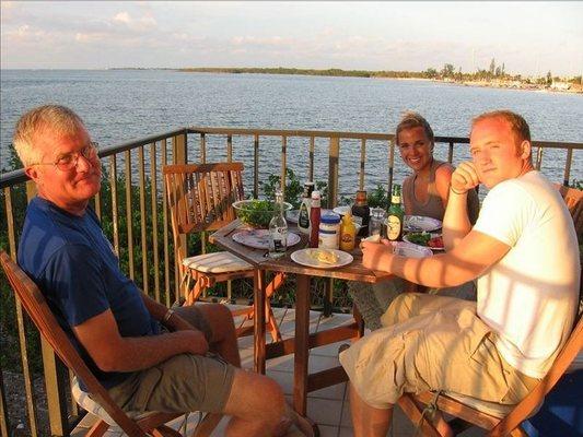 Perfect outdoor dining on our balcony.