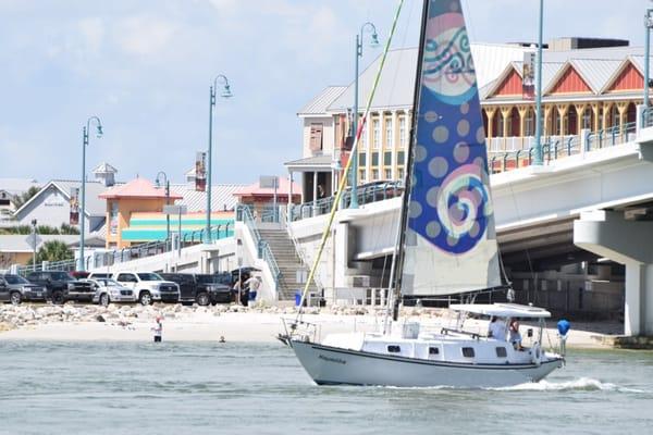 Flying the main leaving John's Pass