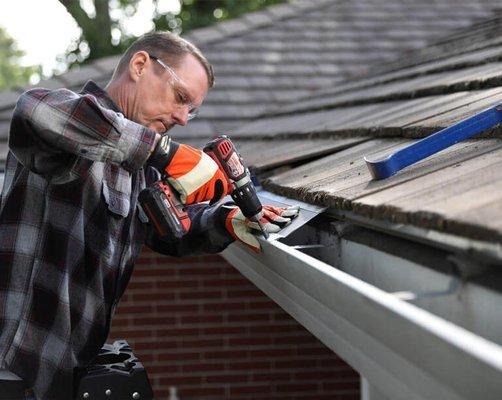 Professional installation of Pro quality gutter guards.