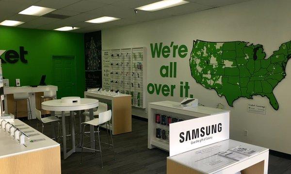 In the store, clean and simple. They have nation wide service area (in green)!