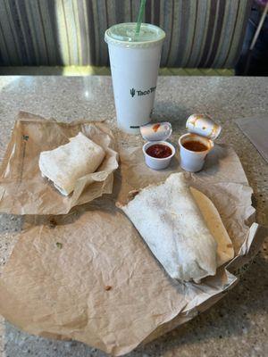 Burrito and quesadilla