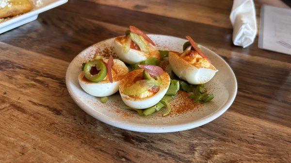 Bloody Mary Deviled Eggs