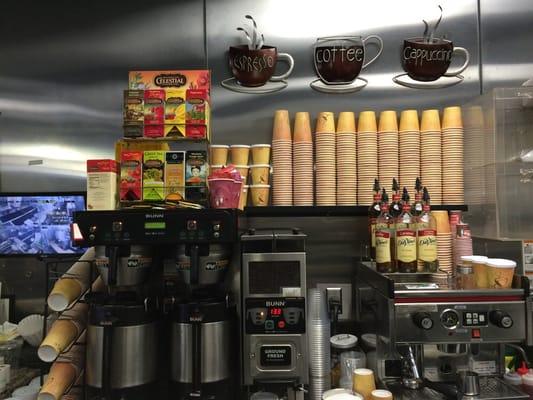 Coffee bar cappuccino , hot chocolate , very good