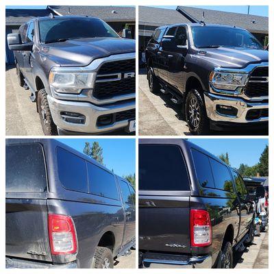 Before and after photos of Dodge Ram 3500 exterior detail