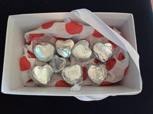 Enjoy a complimentary homemade chocolate with each visit.