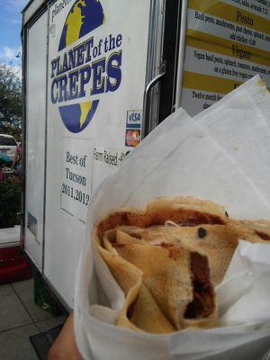 Huge nutella and banana crepe very good.