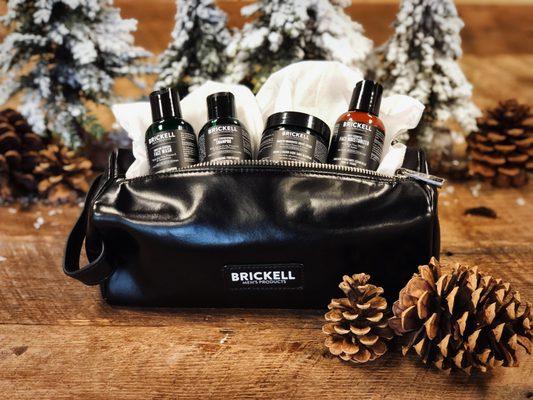 Brickell travel essentials dopp kit with shaving cream, shampoo, face wash and face moisturizer