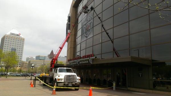 MN Wild Play-Offs Digital Print Vinyl on the Xcel Energy Center