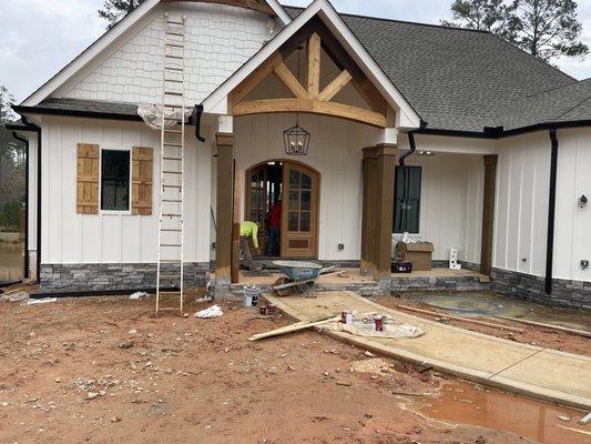 Finishing up our stone job