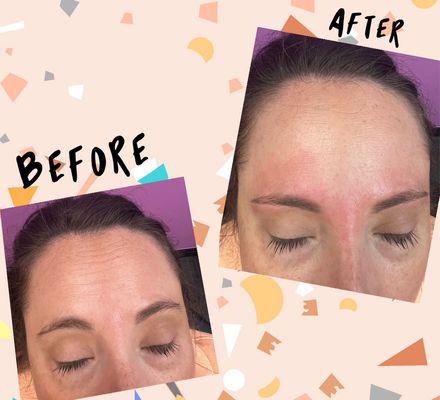 Eyebrow threading before and after