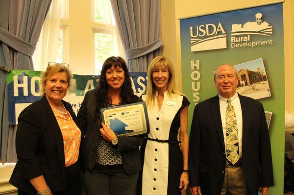 Heather being recognized by the USDA rural housing program.