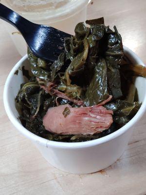 Collard greens cooked with smoked turkey! A+!