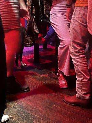 Dog trying to hide from noise