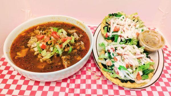 Pozole with tostadas