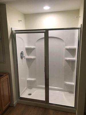 Framed Glass Showers for extra stability.