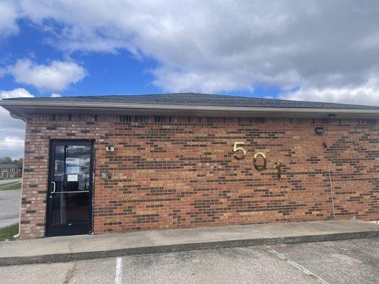 Door entrance from parking lot