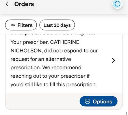 Catherine Nicholson saw me last Wednesday instead of Jessica Johnson.