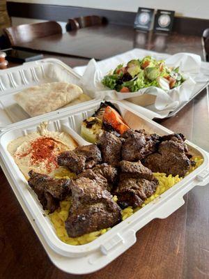 Beef Kabob Plate. Lunch 2/18/2024