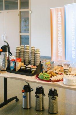 Plenty of morning bites and hot coffee