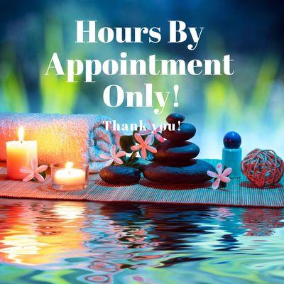 Zenison Massage Therapy hours are by appointment only. Thank you!