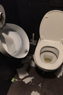 messy bathroom, I GOT STUCK!