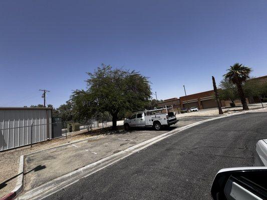 Our truck left unlocked in the alley