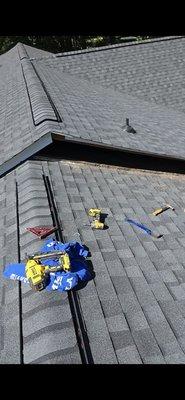 Replacing rotten wood.