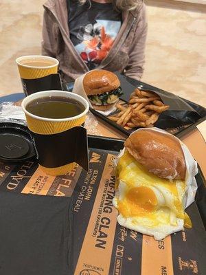 The 'Somebody to Love' and 'When doves cry' sandwiches with two misfits coffee.  Very good.