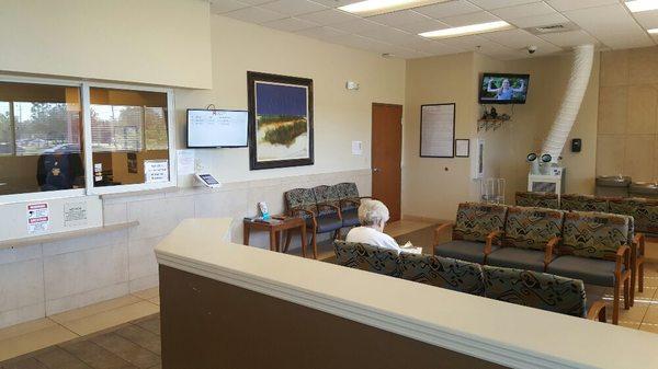 large, clean, and comfortably waiting room