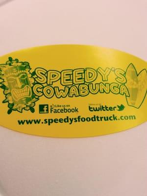 Speedy's Cowabunga take-out box.