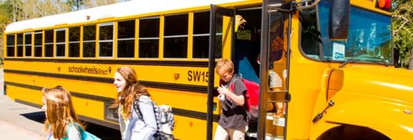 Our state of the art school buses are equipped with GPS, cameras for student safety, seat belts, and heating & air conditioning.