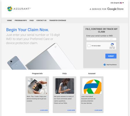 Front page of https://mydeviceprotect.com/.