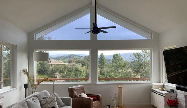 Replaced failed operating windows with Simonton Daylight Max picture windows to capture the beautiful view. Solvang CA