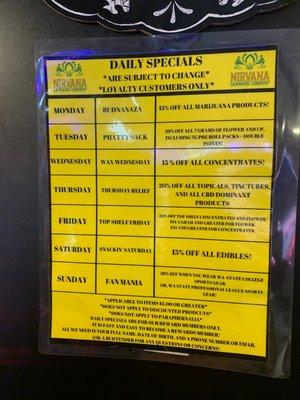 Daily Specials as of 03/08/22