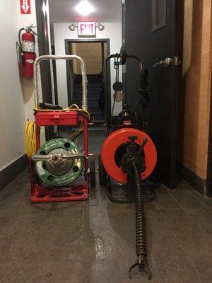 Snaking a sewer line