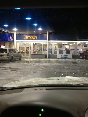 This service station is connected to a Burger King