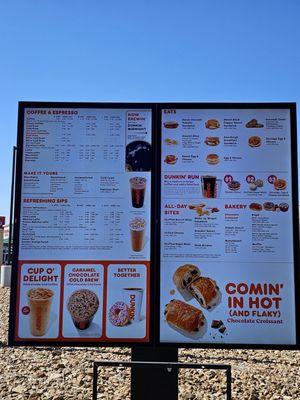 Drive-thru Menu 03/19/2023