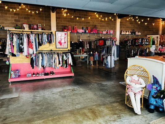 A mom's and all her kids consignment store with an industrial boutique feel - come on in, we can't wait to show you around!