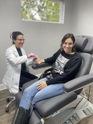 Embarrassing photo my mom took but I'm not freaking out as per usual at a doctors visit.