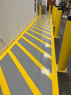 Interior floor safety walk area