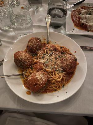 Meatballs look smaller in photo than in real life.