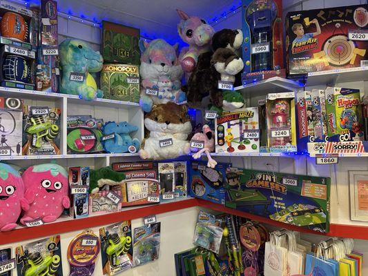 Some of the prizes to be won at The Penalty Box Arcade in Lake Placid!