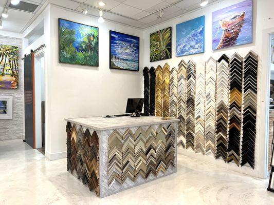 Excellent choice for picture framing. They offer a Florida-inspired art collection in a beautiful impressionist abstract style.