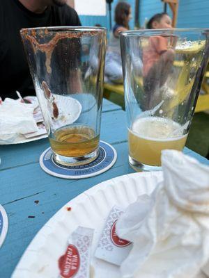 Empty beers in their patio. So spacious..